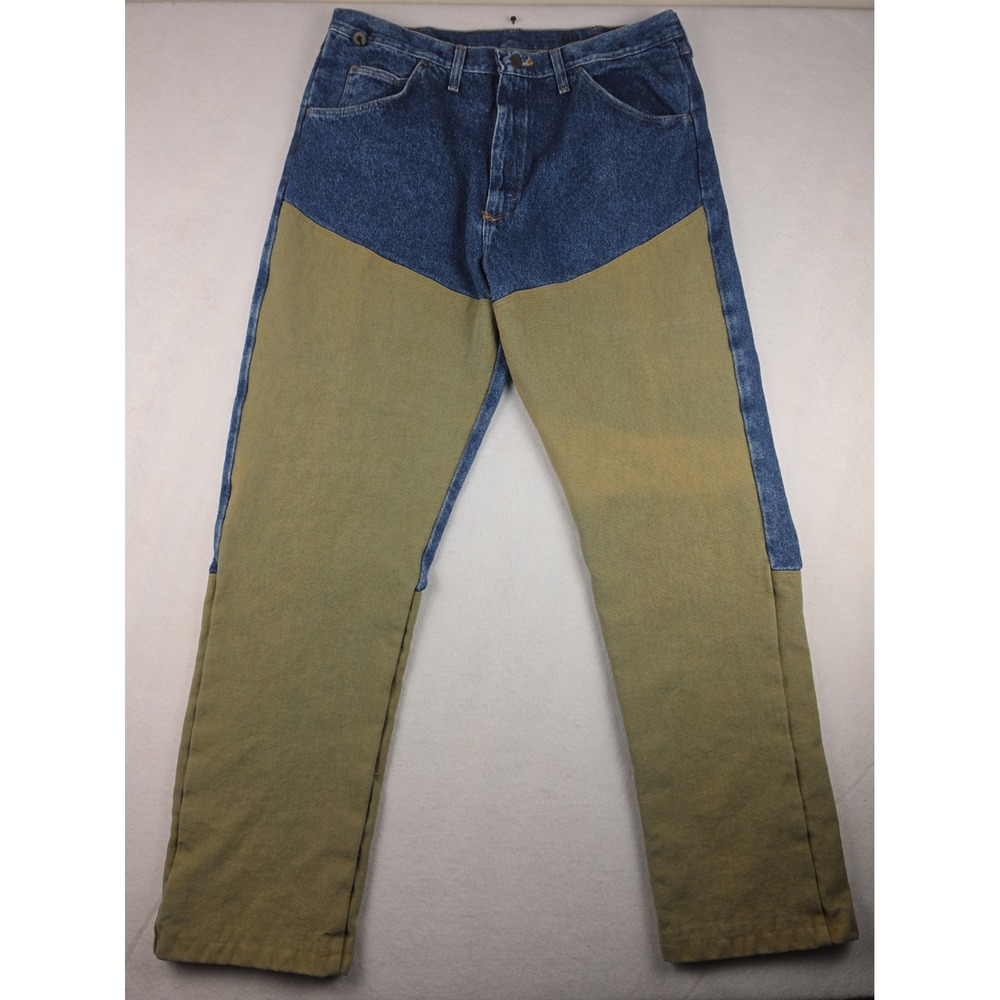 Vintage USA Wrangler Rugged Wear Canvas Leg Western Workwear Jeans Size 36x32